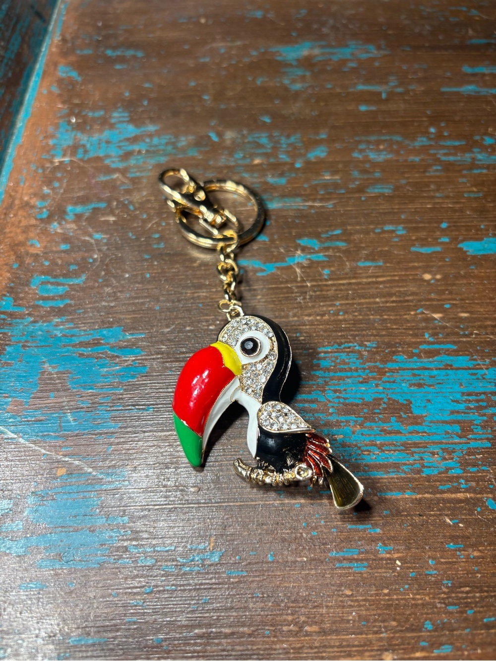 New Toucan Bird Keychain Charm - Black, Red, Green Bag Charm